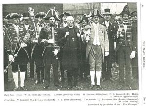 A group of Mace-Bearers in an image taken from an early copy of the Guild magazine Jan 1935